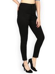 Kotty Women Black Skinny Fit High-Rise Clean Look Jeans