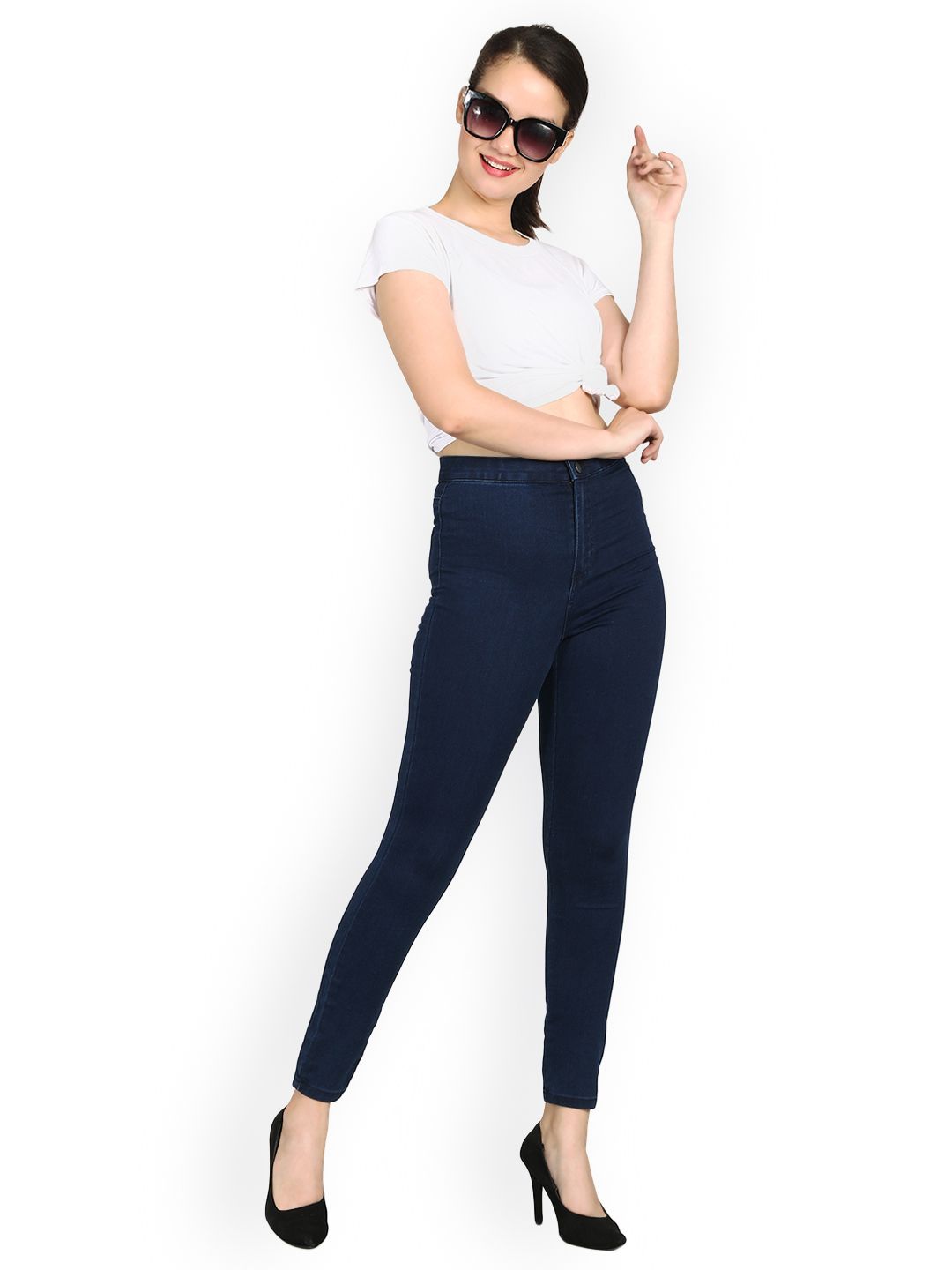 Kotty Women Blue Skinny Fit High-Rise Clean Look Jeans