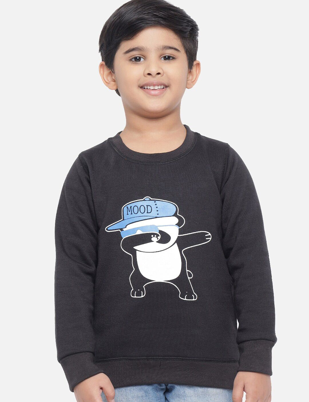 Kotty Boys Charcoal Grey Printed Sweatshirt