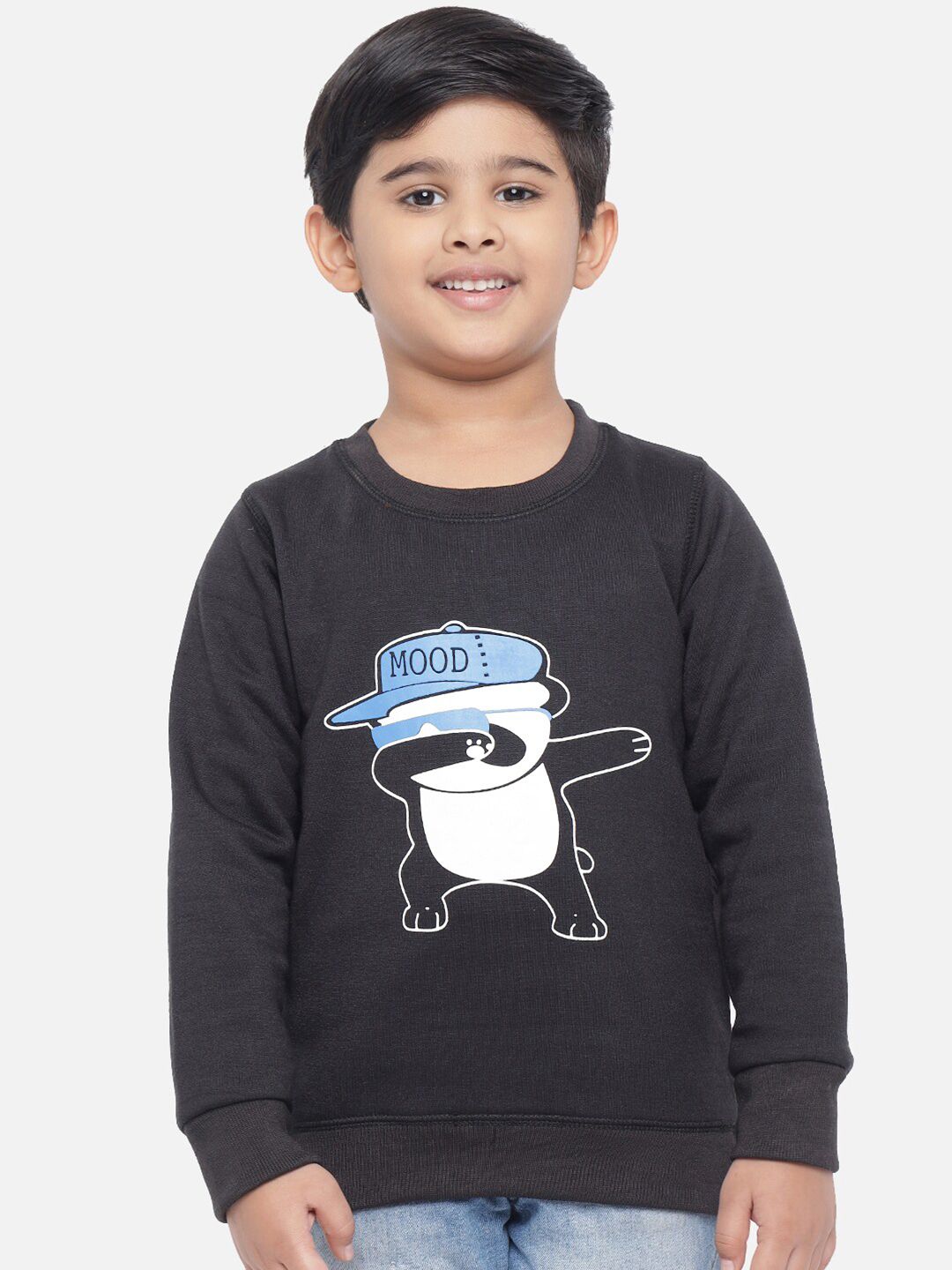 Kotty Boys Charcoal Grey Printed Sweatshirt