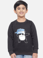 Kotty Boys Charcoal Grey Printed Sweatshirt