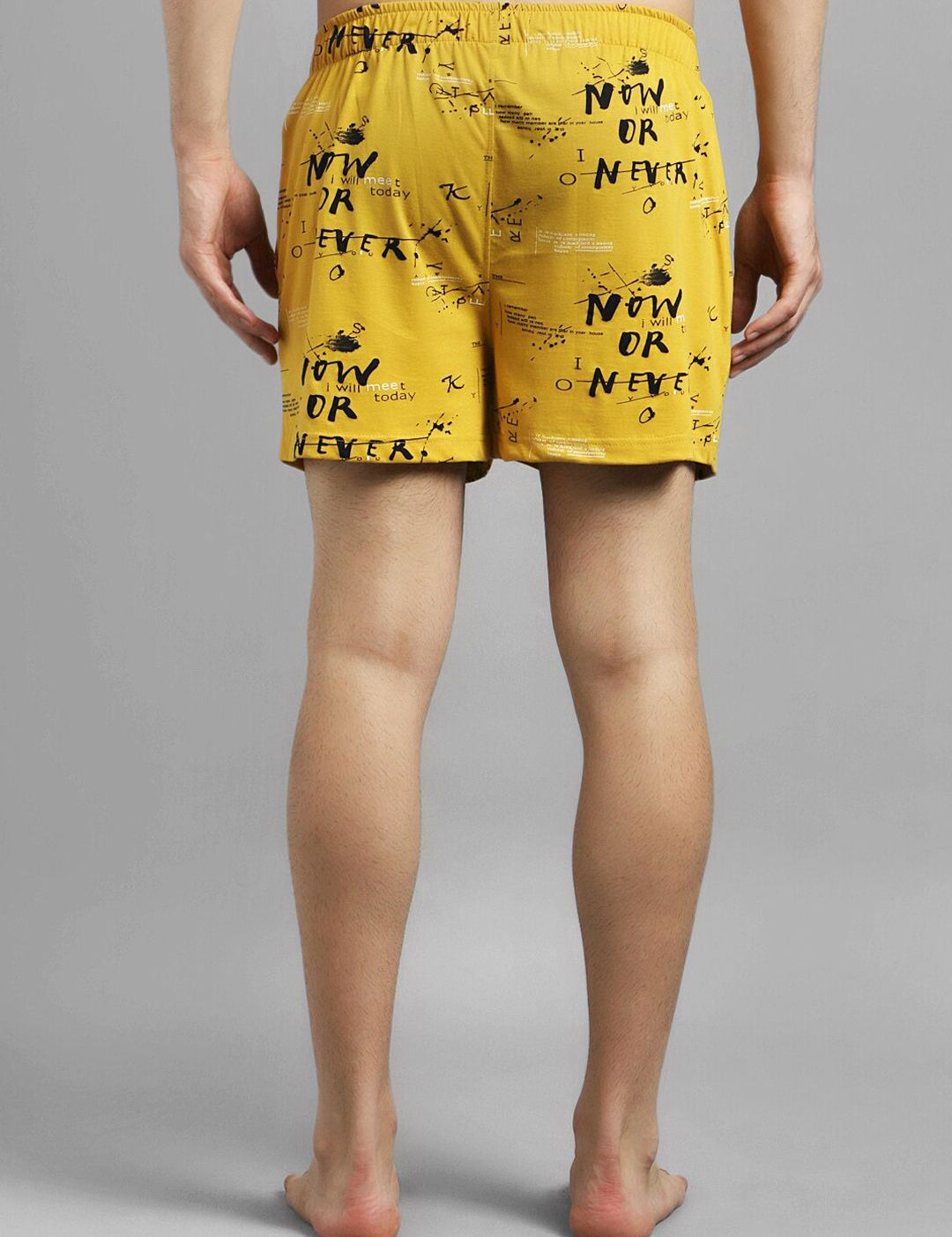 Kotty Men Yellow & Black Printed Boxers