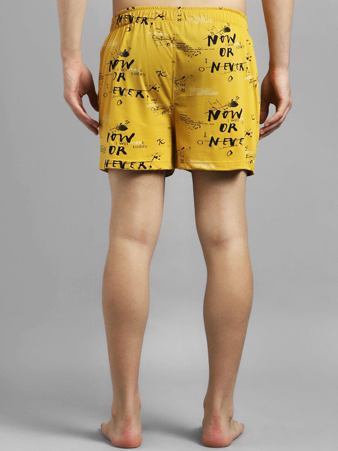 Kotty Men Yellow & Black Printed Boxers