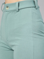 KOTTY BIZwear Basics Women Relaxed Straight Leg Straight Fit High-Rise Easy Wash Trousers