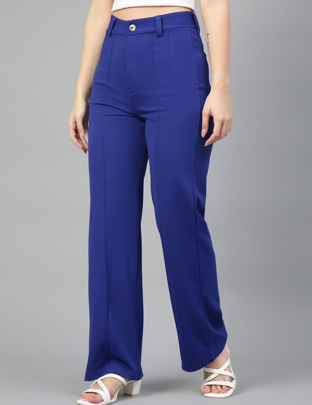 KOTTY BIZwear Women Pack Of 2 Straight Fit High-Rise Easy Wash Parallel Trousers