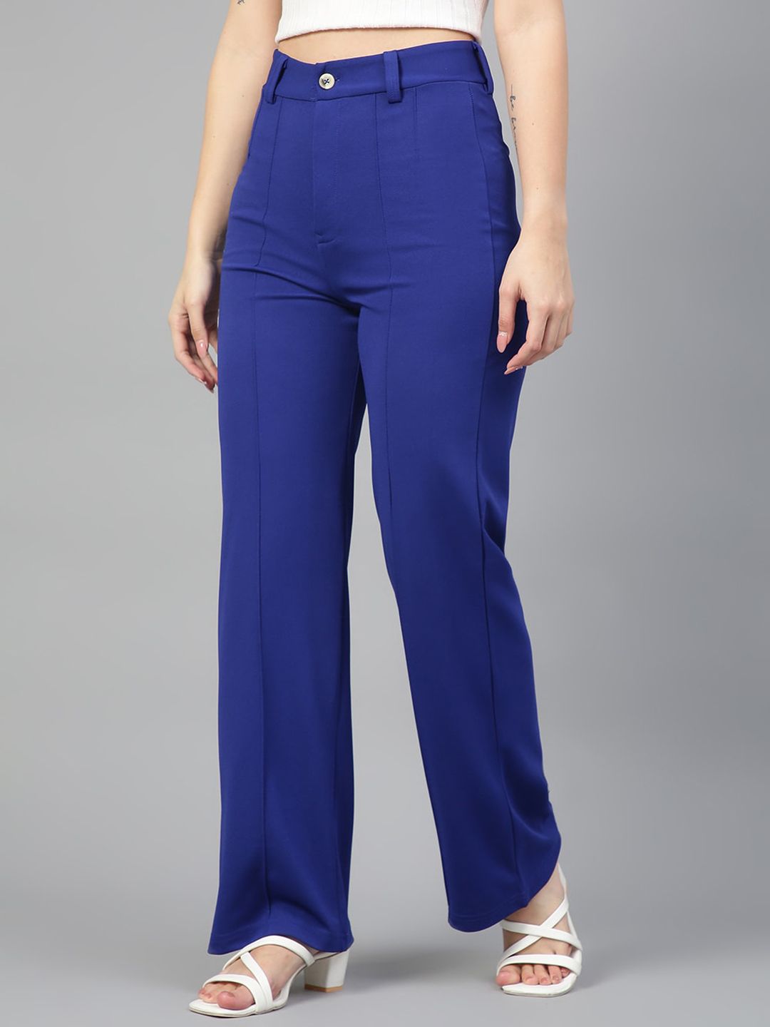 KOTTY BIZwear Women Pack Of 2 Straight Fit High-Rise Easy Wash Parallel Trousers