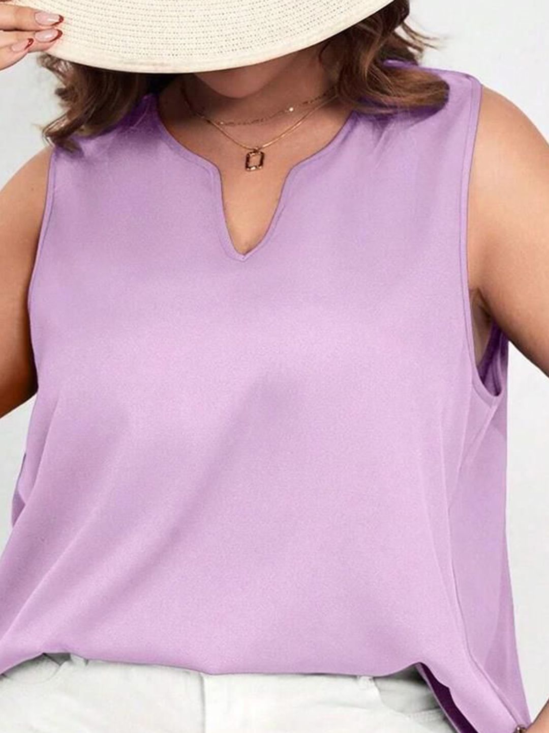 KOTTY Basics Round Neck Solid Crepe Top