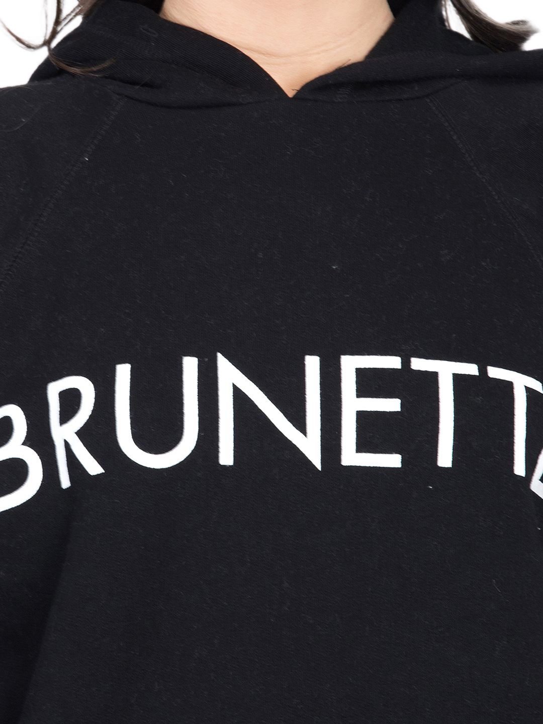 Kotty Women Black Printed Hooded Sweatshirt