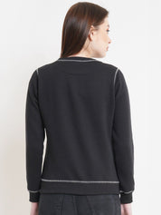 Kotty Women Black Printed Sweatshirt