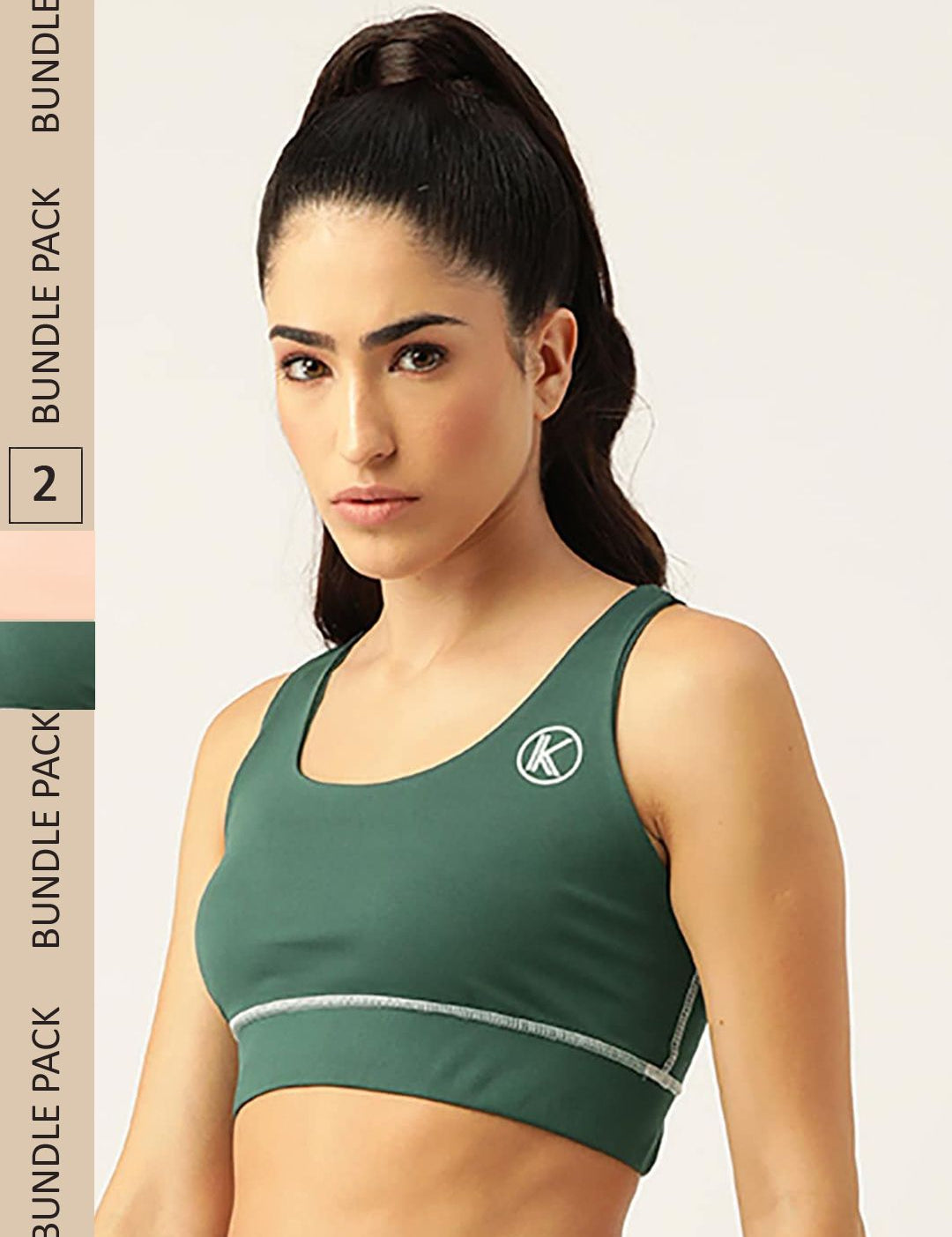 Kotty Pack Of 2 Non Padded Full Coverage All Day Comfort Seamless Sports Bra