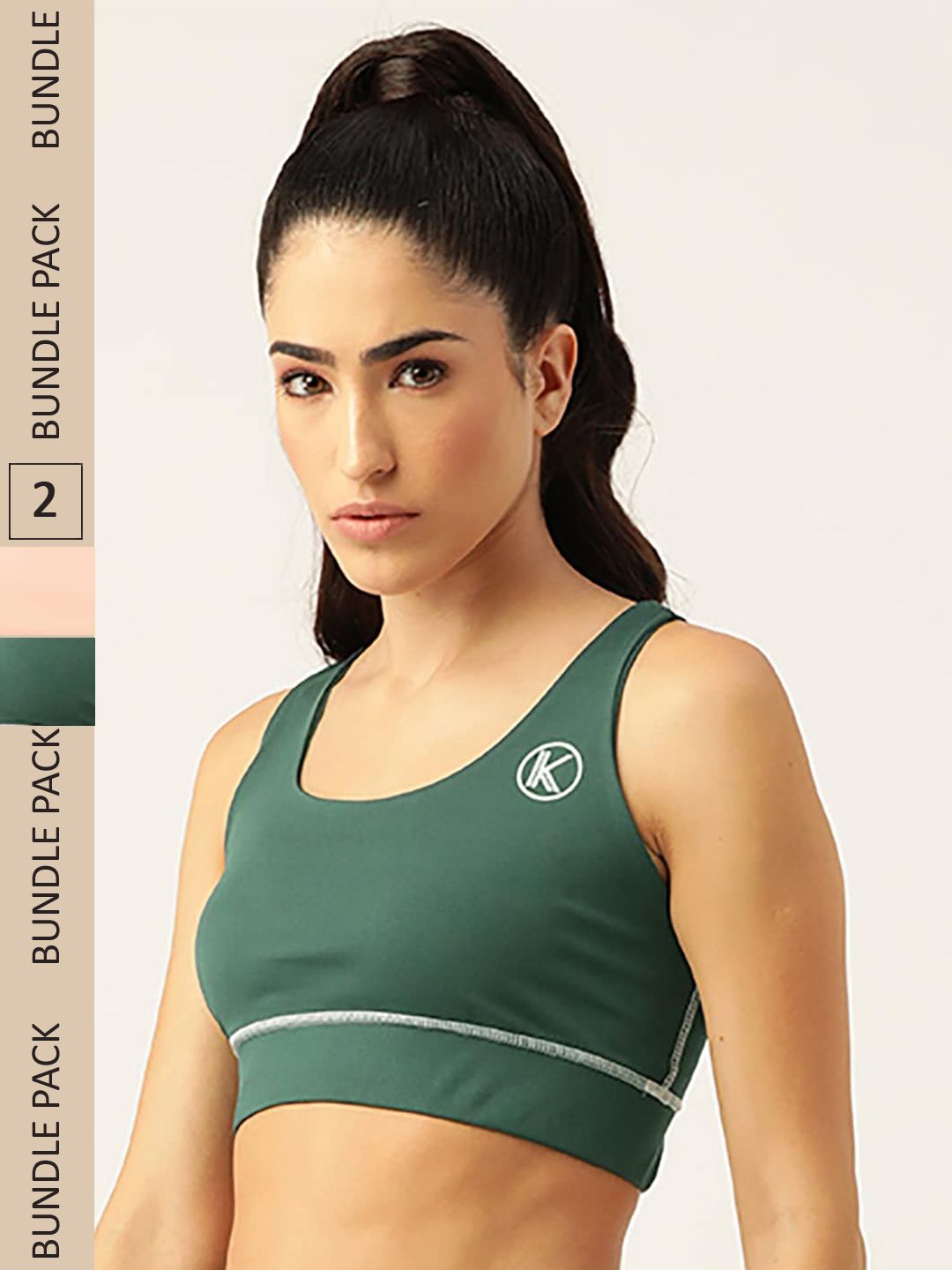 Kotty Pack Of 2 Non Padded Full Coverage All Day Comfort Seamless Sports Bra