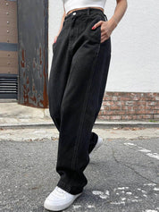 Kotty Women Jean Wide Leg Light Fade High-Rise Stretchable Jeans