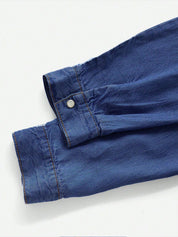 Kotty Blue Spread Collar Casual Shirt