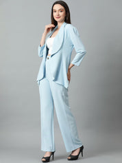 Kotty Blue Shawl Neck Blazer & Trousers