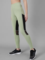 Kotty Women Green Solid Training Tights