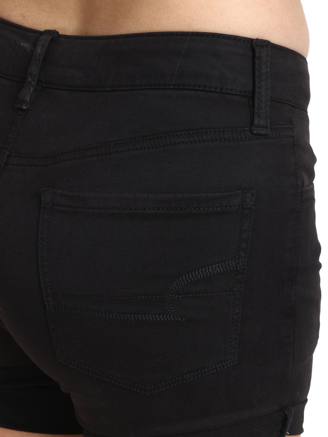 Kotty Women Black Solid Regular Fit Hot Pants