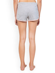 Kotty Women Grey & Pink Solid Lounge Shorts KTTSLEEPSHORTS190