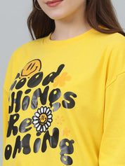 Kotty Typography Printed Oversized T-shirt