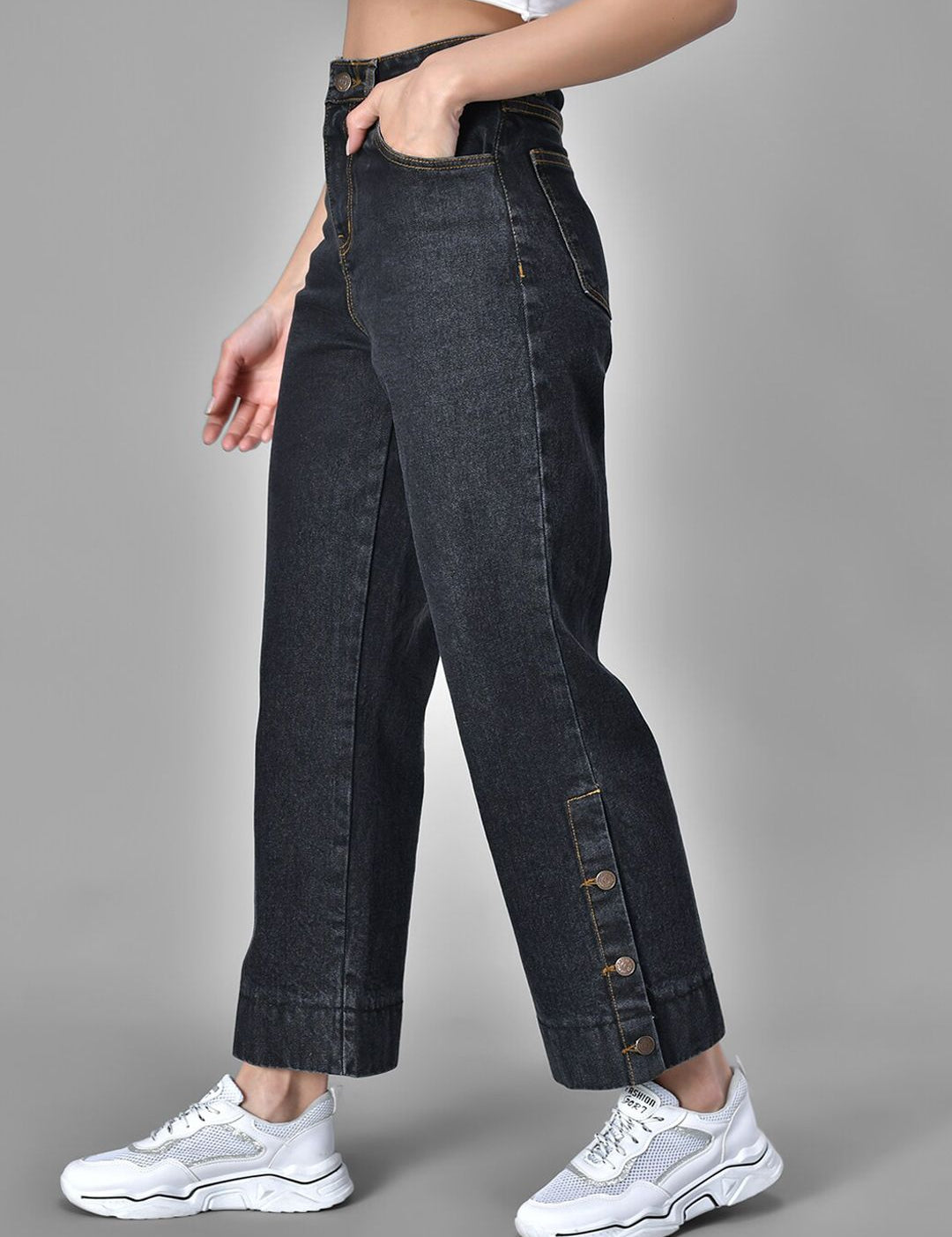 Kotty Women Black Flared Fit Jeans