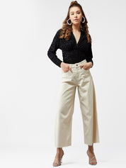 Kotty Women Cream-Coloured Skinny Fit Jeans