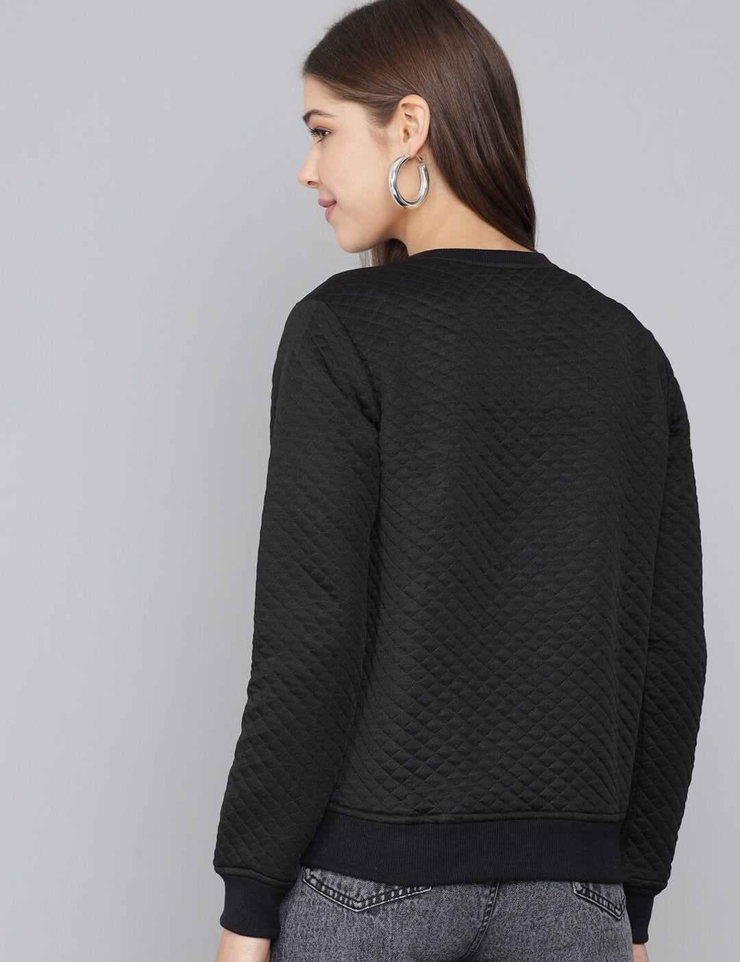 Kotty Women Black Lightweight Bomber Jacket