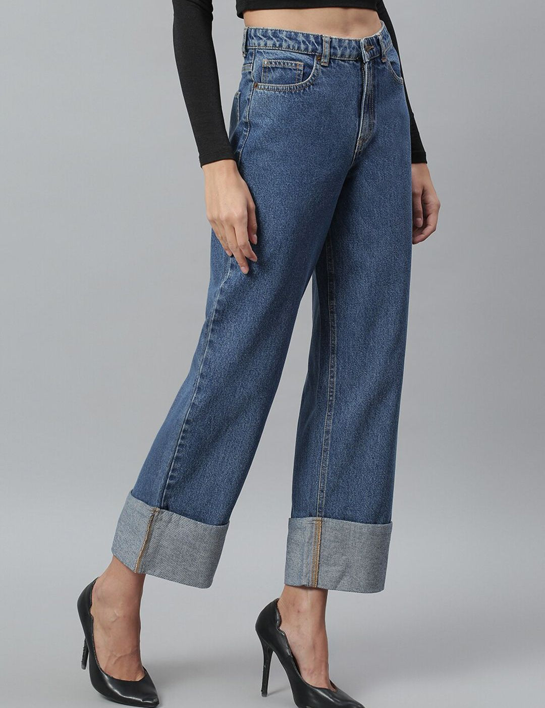 Kotty Women Blue No Fade Clean Look Flared Jeans