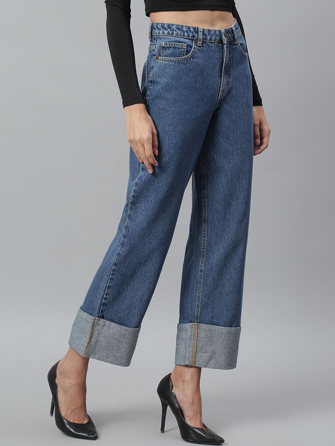 Kotty Women Blue No Fade Clean Look Flared Jeans