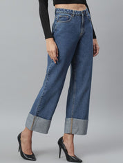 Kotty Women Blue No Fade Clean Look Flared Jeans