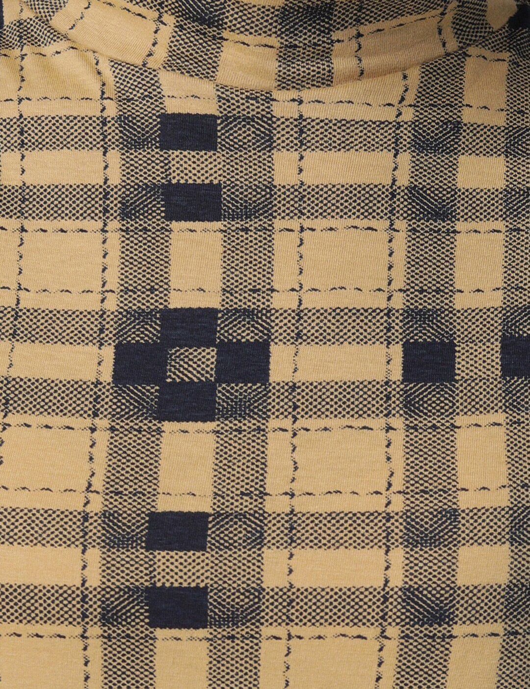 Kotty Women Yellow & Navy Blue Checked Night Suit