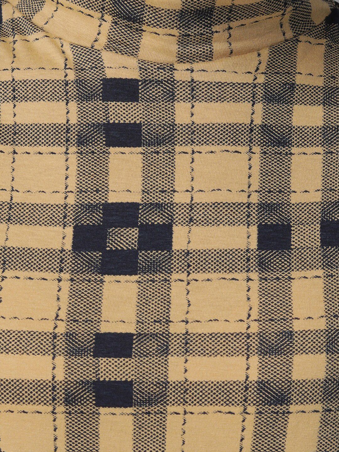 Kotty Women Yellow & Navy Blue Checked Night Suit