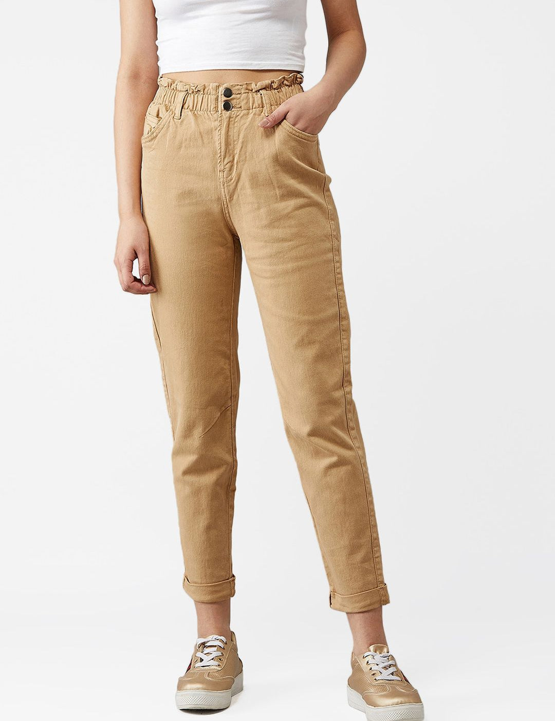 Kotty Women Beige Skinny Fit Jeans