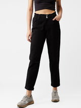Kotty Women Black Boyfriend Fit Jeans