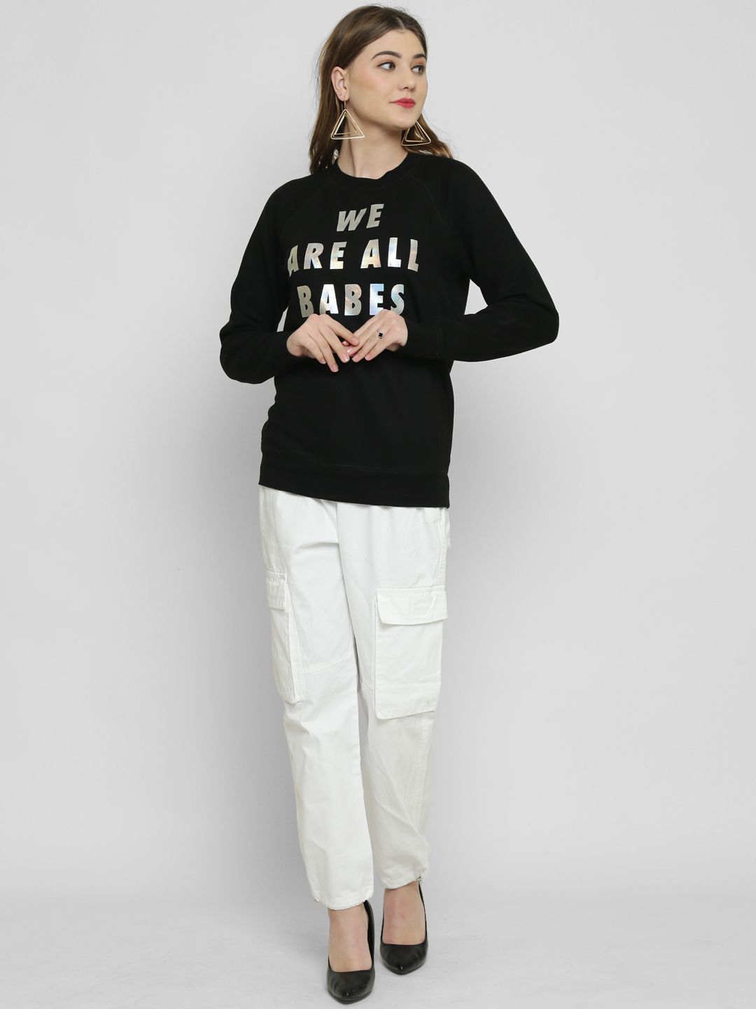 Kotty Women Black Printed Sweatshirt