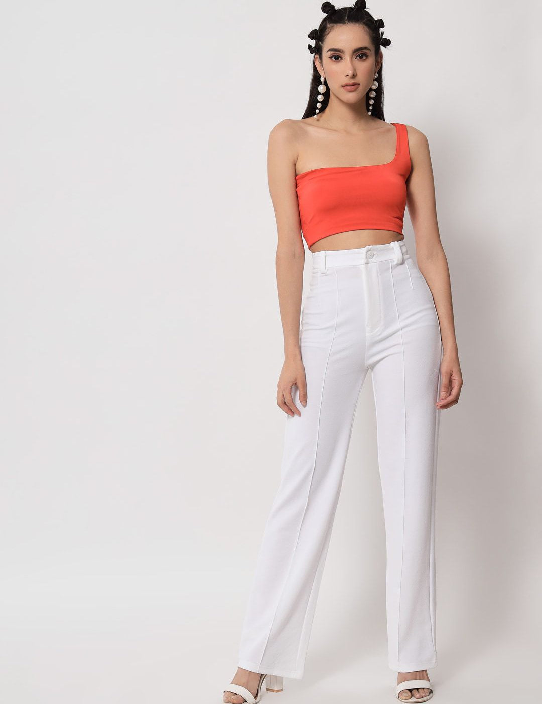 Kotty Women Pack Of 2 Relaxed Straight Leg Fit High-Rise Easy Wash Trousers