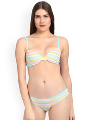 Kotty Women Multicoloured Striped Lingerie Set KTTIW128