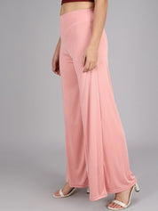 Kotty Women Pink Flared High-Rise Parallel Trousers