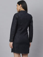 Kotty Women Blue Solid Shirt Dress