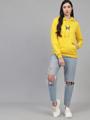 Kotty Women Yellow Hooded Sweatshirt