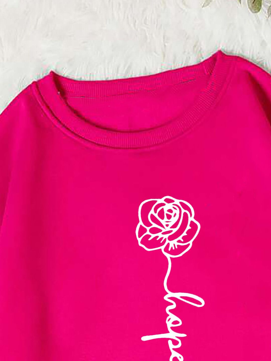 Kotty Pink Typographic Printed Fleece Sweatshirt