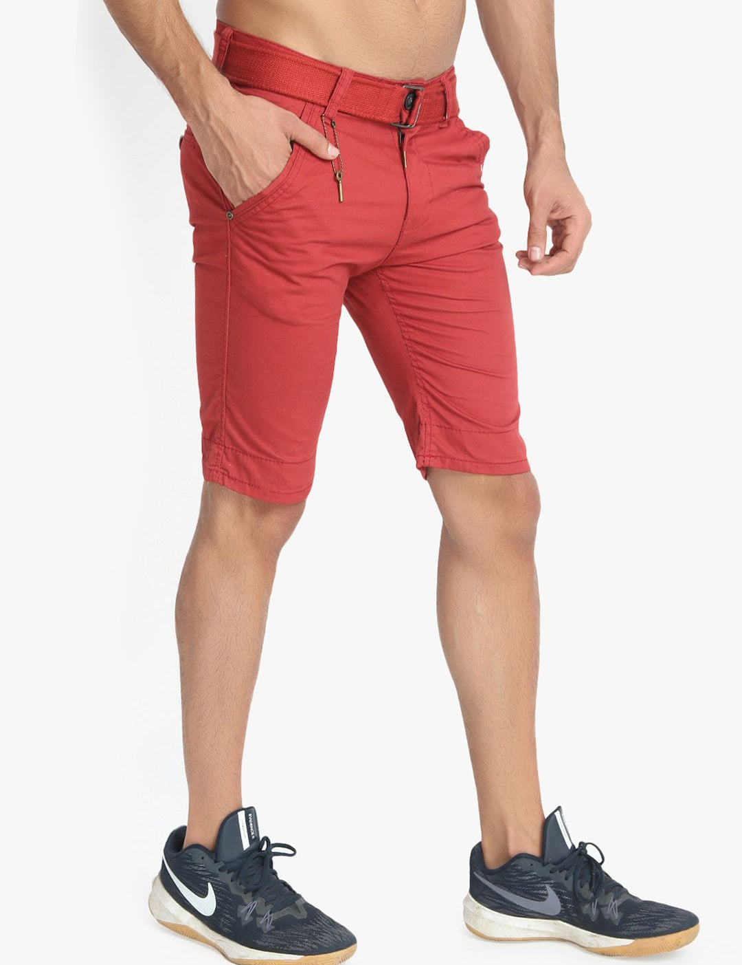 Kotty Men Maroon Solid Regular Fit Regular Shorts