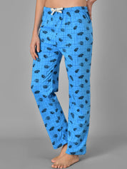 Kotty Women Printed & Checked Pure Cotton Lounge Pants