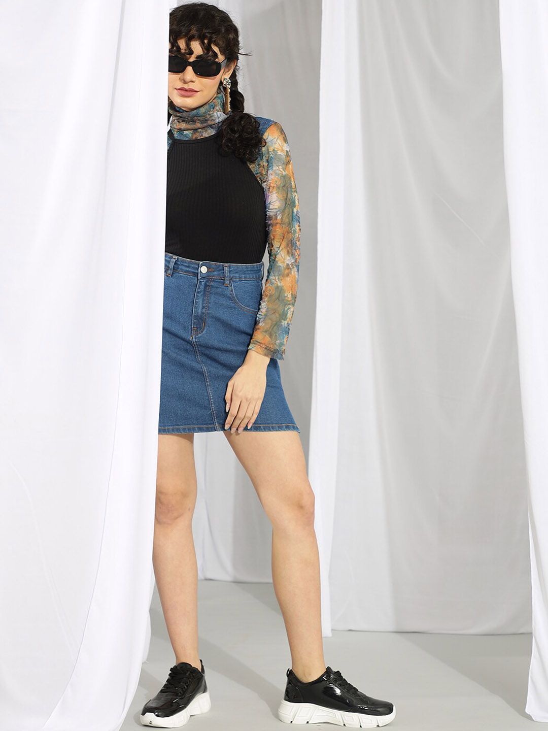 Kotty Straight Mini Denim Skirt