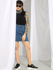Kotty Straight Mini Denim Skirt