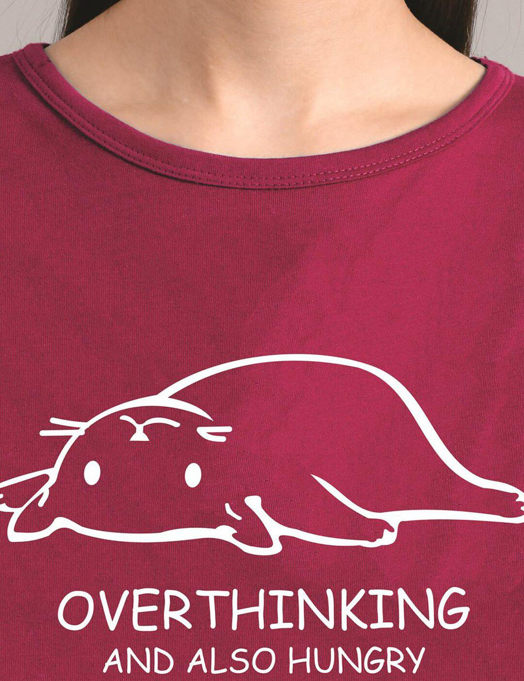 Kotty Women Maroon Printed Round Neck T-shirt