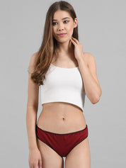 Kotty Women Maroon Solid Hipster Briefs KTTWOMENSPANTY20