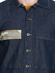 Kotty Men Blue Camouflage Lightweight Denim Jacket