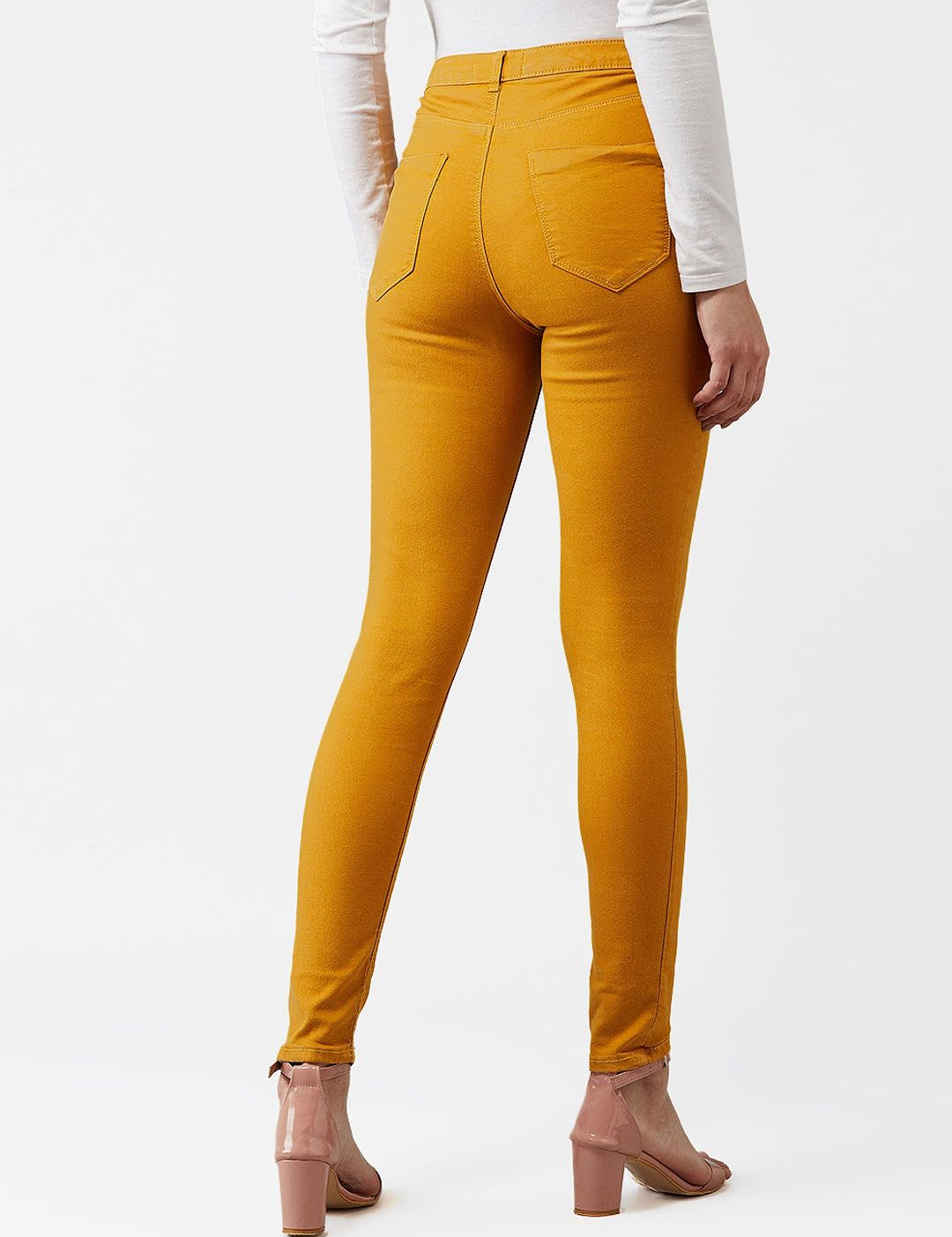 Kotty Women Yellow Skinny Fit High-Rise Clean Look Jeans