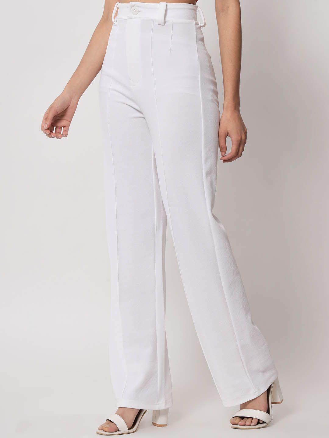 Kotty Women Pack Of 2 Relaxed Straight Leg Fit High-Rise Easy Wash Trousers