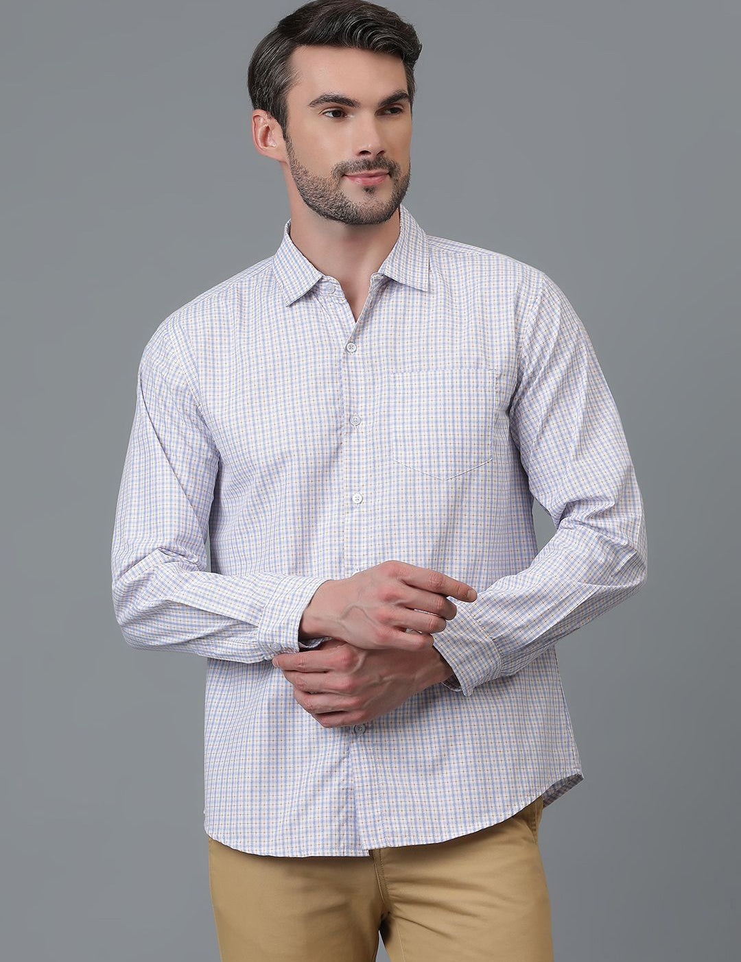Kotty White New Gingham Checked Casual Shirt