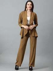 Kotty Brown Shawl Neck Blazer & Trousers
